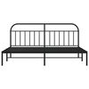 vidaXL Metal Bed Frame without Mattress with Headboard Black 200x200cm