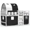 vidaXL Kids' Loft Bed with Tunnel without Mattress White&Black 90x200 cm