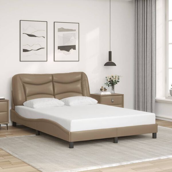 vidaXL Bed Frame with LED without Mattress "Hvar" Cappuccino 120x200 cm