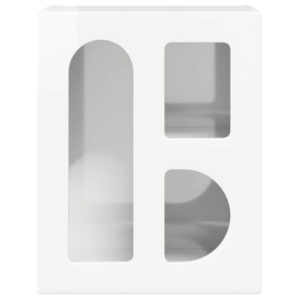 vidaXL Bedside Table High Gloss White 40 x 35 x 50 cm Engineered Wood