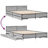 vidaXL Bed Frame with Drawers without Mattress Grey Sonoma 120x200 cm