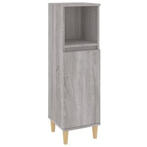vidaXL Bathroom Cabinet Grey Sonoma 30x30x100 cm Engineered Wood