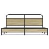 vidaXL Metal Bed Frame without Mattress Sonoma Oak 180x200 cm Super King