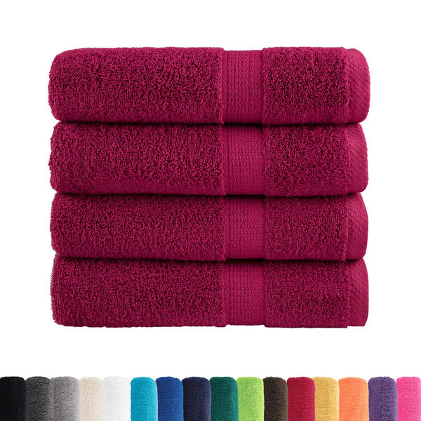 vidaXL Premium Bath Towels "SOLUND" 4 pcs Bordeaux 100x150 cm 600 gsm