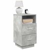 vidaXL Bedside Cabinet with 2 Drawers Concrete Grey 36x36x68 cm