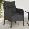 vidaXL Garden Chairs with Cushions 2 pcs Black Poly Rattan