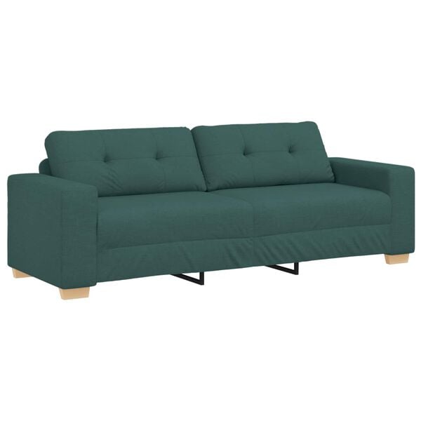 vidaXL Sofa Dark Green 221 x 78 x 80 cm Fabric