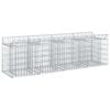 vidaXL Gabion Raised Bed 200 x 50 x 60 cm Galvanised Steel Silver