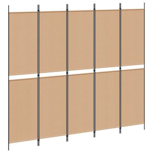 vidaXL 5-Panel Room Divider Beige 250 x 220 cm Fabric