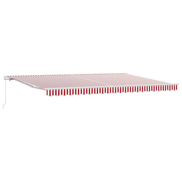 vidaXL Retractable Awning Red and White 500 x 300 cm Fabric and Metal