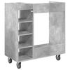 vidaXL Golf Cabinet with Wheel Plain Concrete Grey 90 x 45 x 98 cm
