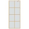 vidaXL Walk-in Shower Wall Gold 80 x 195 cm Tempered Glass