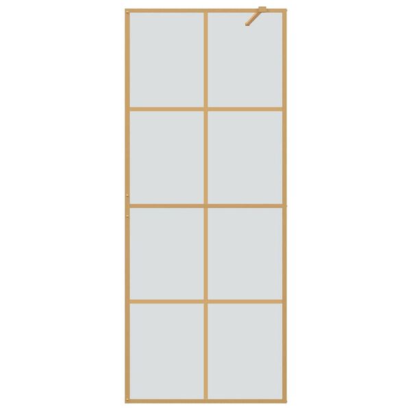 vidaXL Walk-in Shower Wall Gold 80 x 195 cm Tempered Glass