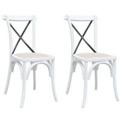 vidaXL Cross Chairs 2 pcs Solid Beech Wood