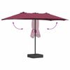 vidaXL Garden Parasol Bordeaux red 385 x 209 x 244 cm Fabric