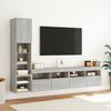 vidaXL 4 Piece TV Wall Units with LED Grey Sonoma Engineered Wood