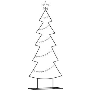 vidaXL Metal Christmas Tree with Stand Black 150 cm Steel