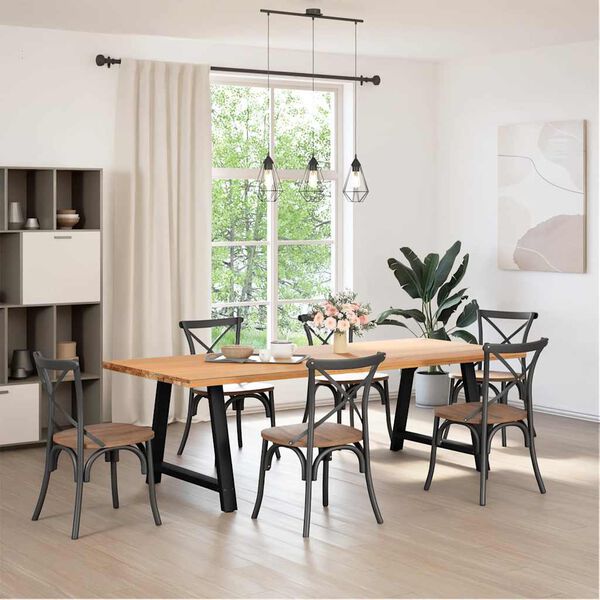 vidaXL Dining Table Legs A-Shaped 2 pcs Black&nbsp;90x(72-73) cm Steel