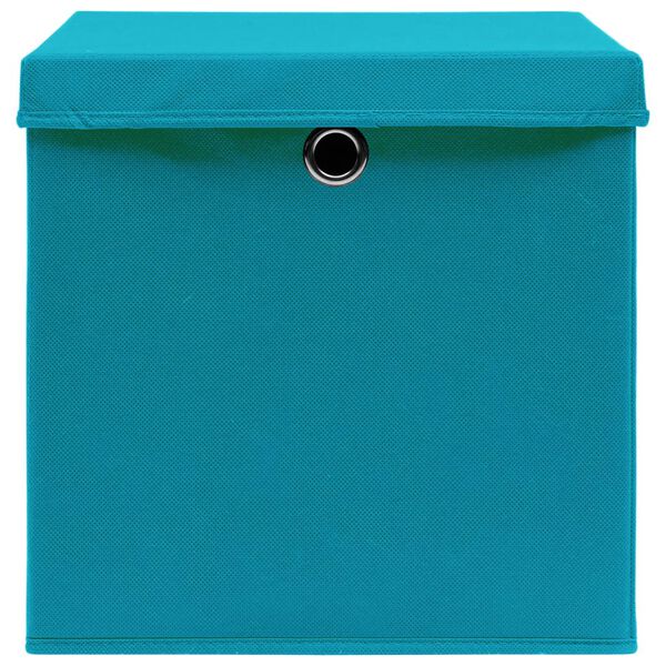 vidaXL Storage Boxes with Lids 4 pcs Baby Blue 32x32x32 cm Fabric