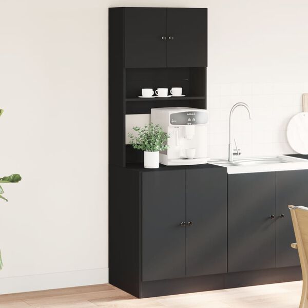 vidaXL Kitchen Cabinet Black 60x50x180 cm Engineered Wood