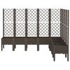 vidaXL Garden Planter with Trellis Brown 200x160x142 cm PP