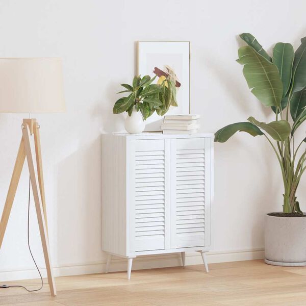 vidaXL Cabinet Doors Louvred Design 2 pcs White 69x29.5 cm