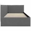 vidaXL Corner Bed Frame with Headboard Dark Grey 90 cm x 200 cm Velvet
