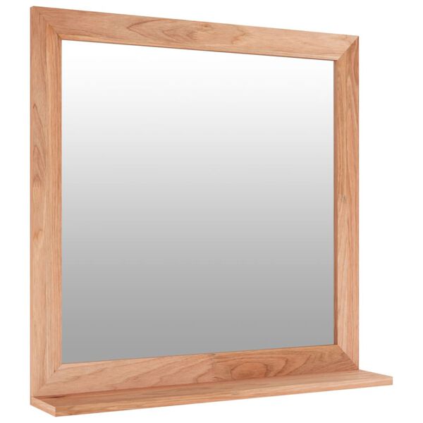 vidaXL Wall Mirror 55x55 cm Solid Wood Walnut