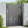 vidaXL Garden Gate 100x125 cm Corten Steel Grass Design