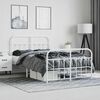 vidaXL Metal Bed Frame without Mattress with Footboard White 120x190cm