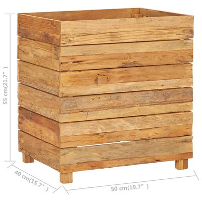 vidaXL Raised Bed 50x40x55 cm Solid Wood Teak and Steel