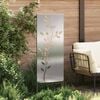 vidaXL Garden Privacy Screen Floral Silver 50 x 140 cm Stainless steel