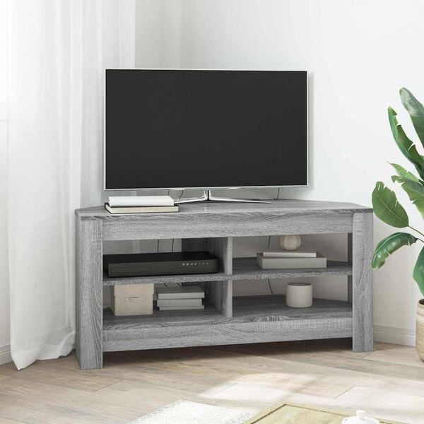 vidaXL Corner TV Cabinet Grey Sonoma 102 x 40.5 x 45 cm