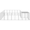 vidaXL Dog Kennel Silver 12.1 m&sup2; Steel