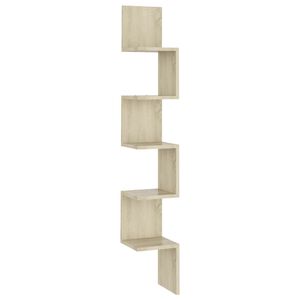 vidaXL Wall Corner Shelf Sonoma Oak 20x20x127.5 cm Engineered Wood