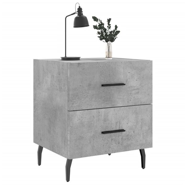 vidaXL Bedside Cabinet Concrete Grey 40x35x47.5 cm Engineered Wood