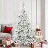 vidaXL Artificial Hinged Christmas Tree White 180 cm PVC and Steel