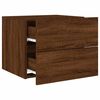 vidaXL Wall-mounted Bedside Cabinets with LED Lights 2 pcs Brown Oak