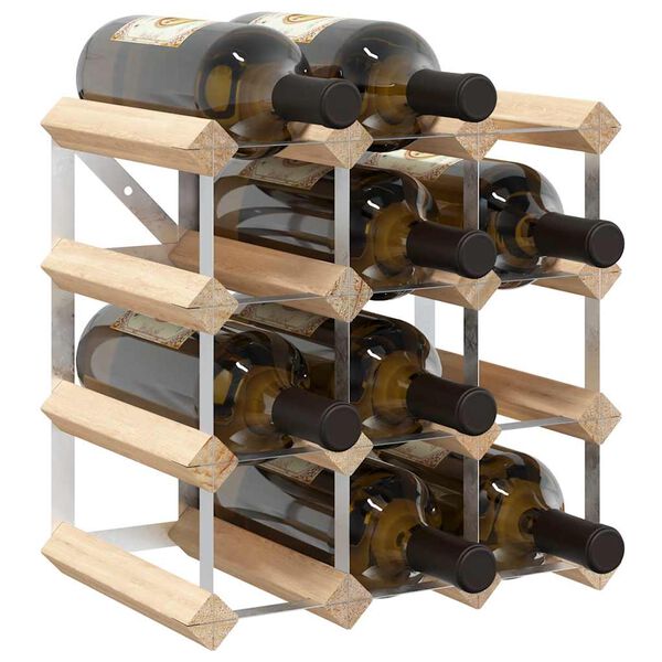 vidaXL Wine Rack for 12 Bottles Solid Pinewood