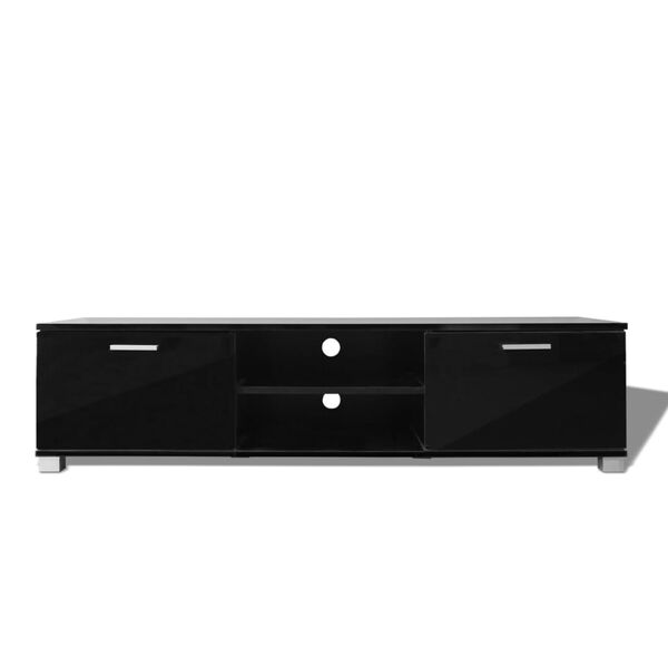 vidaXL TV Cabinet High-Gloss Black 140x40.5x35 cm