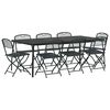 vidaXL Outdoor Furniture Set Folding 9 pcs Anthracite Iron and Steel