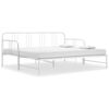 vidaXL Pull-out Sofa Bed Frame without Mattress White Metal 90x200 cm
