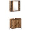 vidaXL Bathroom Furniture Set with Shelf 2 pcs Brown Engineered wood