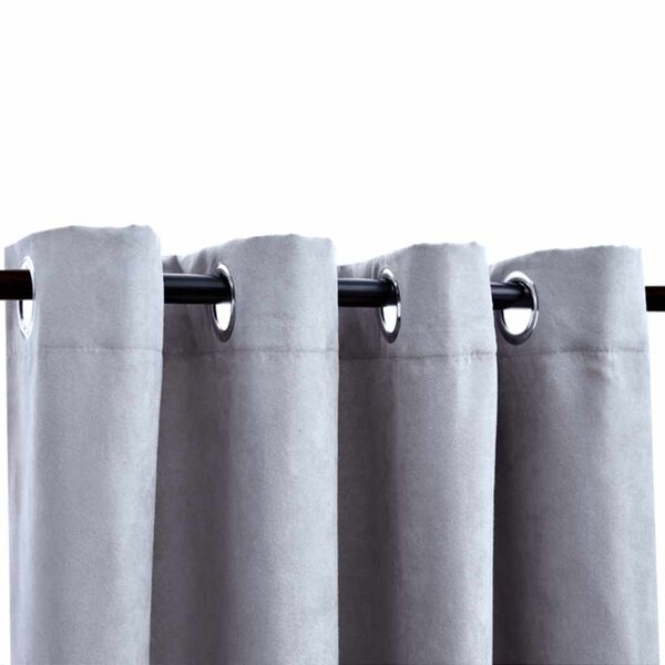 vidaXL Blackout Curtains with Metal Rings 2 pcs Grey 140x175 cm