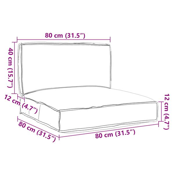 vidaXL Pallet Cushion Set 2 pcs Cream Oxford fabric