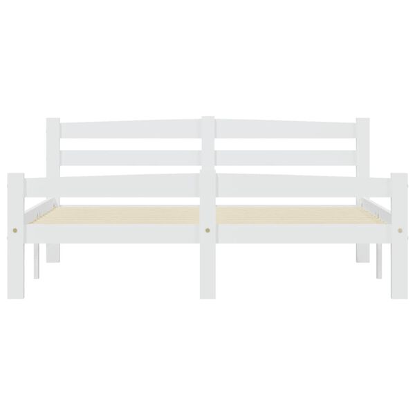 vidaXL Bed Frame without Mattress White Solid Pinewood 120x200 cm