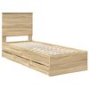 vidaXL Bed Frame with Drawer Sonoma Oak 75 x 190 cm Engineer Wood