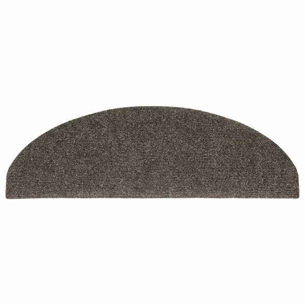 vidaXL Stair Mats Self-adhesive 15 pcs 65x21x4 cm Anthracite Half Round Large