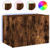 vidaXL TV Wall Cabinet with LED Lights Smoked Oak 60x35x41 cm