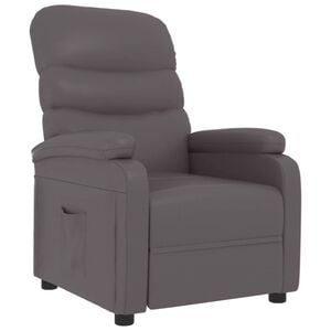 vidaXL Recliner Chair Grey Faux Leather